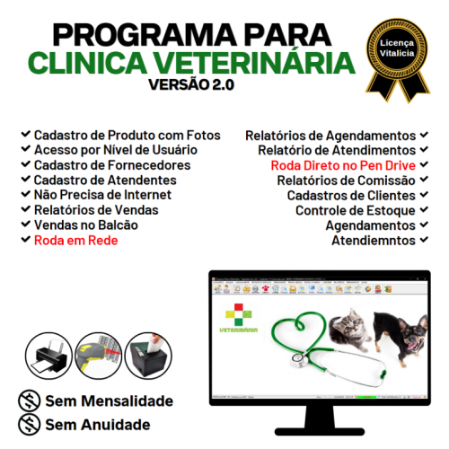 Programa para Clinica Veterinária com e Agendamento e Vendas v2.0 - Fpqsystem 718575