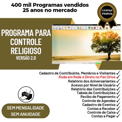 Programa para Controle Religioso com Financeiro v2.0 - Fpqsystem 718808