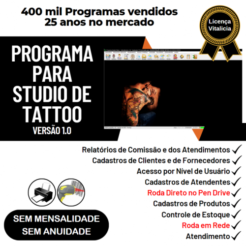 Programa para Gerenciar Studio Tatoo Atendimento v1.0 - Fpqsystem 718836