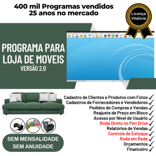 Programa para Loja de Moveis com Controle de Estoque Pedido de Vendas e Financeiro v2.0 - Fpqsystem 655509