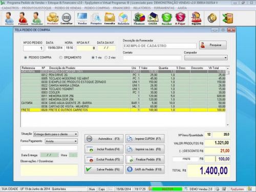 Programa para Loja de Moveis com Controle de Estoque Pedido de Vendas e Financeiro v2.0 - Fpqsystem 655526