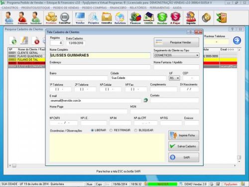 Programa para Loja de Roupas com Controle de Estoque Pedido de Vendas e Financeiro v2.0 - Fpqsystem 655537