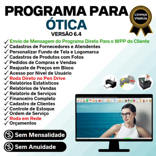 Programa para Ótica e Relojoalheria Serviços Vendas Financeiro e Estatística v6.4 Plus Whatsapp - Fpqsystem 718844