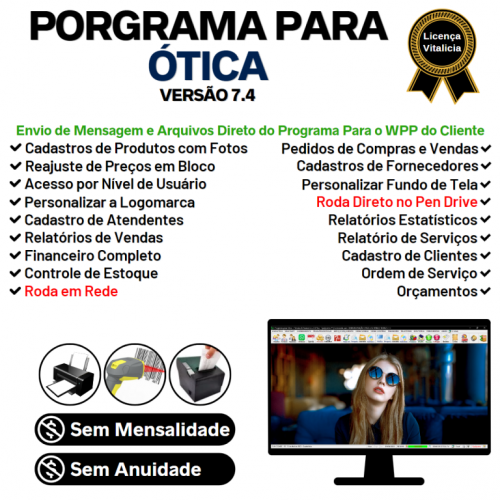 Programa para Ótica e Relojoalheria Serviços Vendas Financeiro e Estatística v7.4 Plus Whatsapp - Fpqsystem 718845