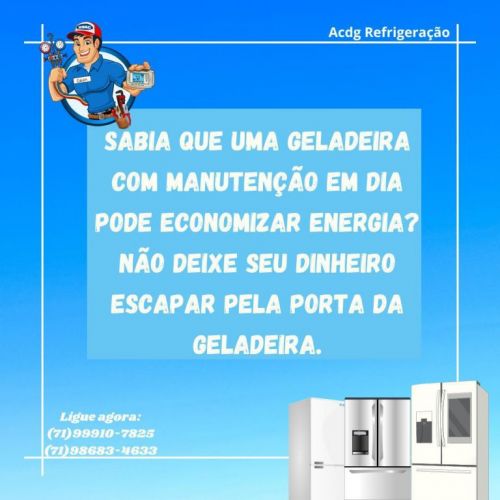 Reparo de geladeira freezer e bebedouro em Salvador com acdg refrigeração  726337