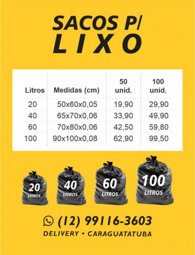 Sacos de Lixo Resistente em Caraguatatuba 718710