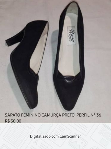 Sapato Feminino Camurça Preto Perfil nº 36 731019