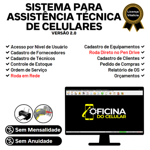 Sistema Ordem de Serviço Assistência Técnica Celular v2.0 - Fpqsystem 660738