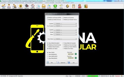 Sistema Ordem de Serviço Assistência Técnica Celular v2.0 - Fpqsystem 660755
