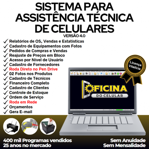 Sistema Ordem de Serviço Assistência Técnica Celular Vendas Financeiro v4.0 - Fpqsystem 660659