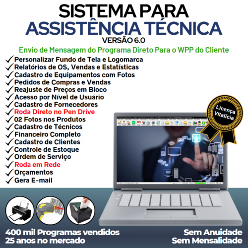 Sistema Ordem de Serviço Assistência Técnica Vendas e Financeiro v6.0  Whatsapp - Fpqsystem 660112