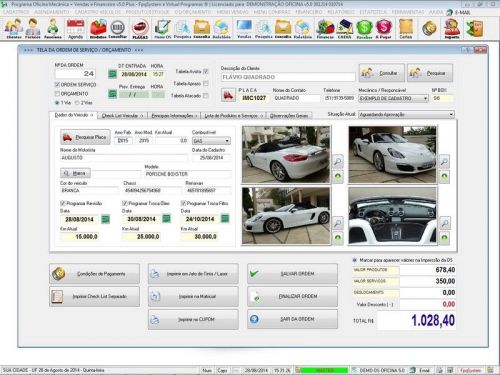 Sistema Ordem de Serviço para Oficina Mecânica com Check List Vendas Estoque e Financeiro v5.0 Plus - Fpqsystem 660368