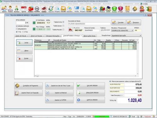 Sistema Ordem de Serviço para Oficina Mecânica com Check List Vendas Estoque e Financeiro v5.0 Plus - Fpqsystem 660371