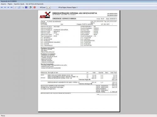 Sistema Ordem de Serviço para Oficina Mecânica com Check List Vendas Estoque e Financeiro v5.0 Plus - Fpqsystem 660374