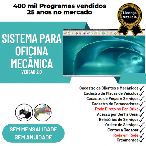 Sistema Ordem de Serviço para Oficina Mecânica com Estoque v2.0 - Fpqsystem 660466