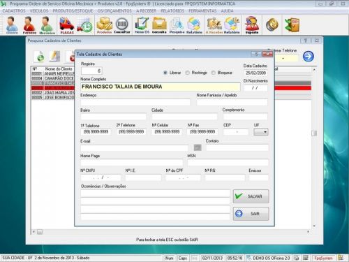 Sistema Ordem de Serviço para Oficina Mecânica com Estoque v2.0 - Fpqsystem 660488