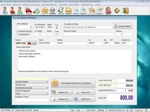 Sistema Ordem de Serviço para Oficina Mecânica com Estoque v2.0 - Fpqsystem 660496