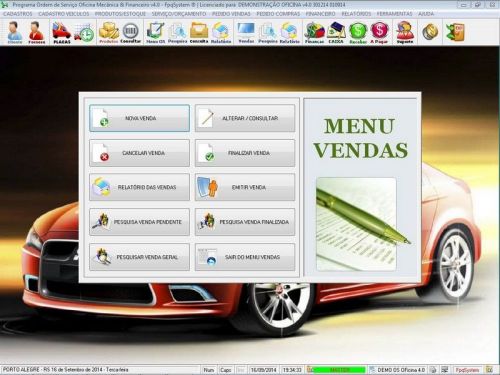 Sistema Ordem de Serviço para Oficina Mecânica com Vendas Estoque e Financeiro v4.0 - Fpqsystem 660396