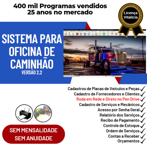 Sistema Ordem de Serviço para Oficina Mecânica de Caminhão v2.2 - Fpqsystem 661288