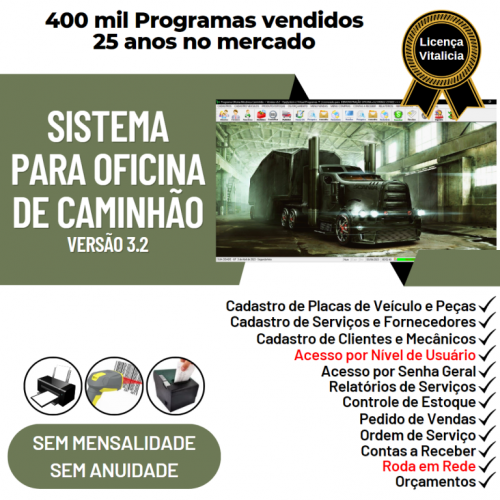 Sistema Ordem de Serviço para Oficina Mecânica de Caminhão v3.2 - Fpqsystem 661249