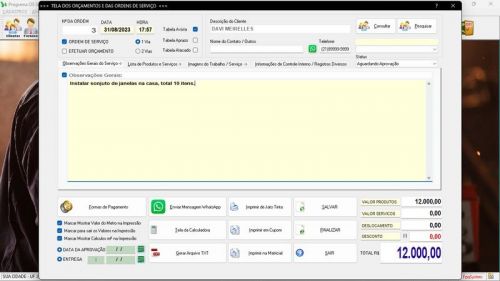 Sistema Ordem de Serviço Serralheria  Vendas  Financeiro v7.3 Whatsapp - Fpqsystem 682542