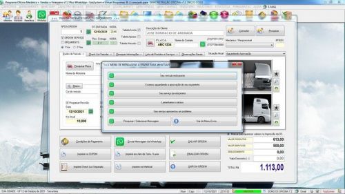 Sistema Os Oficina Mecânica com Caminhão Check List Vendas Estoque e Financeiro v7.2 Plus  Whatsapp via Os - Fpqsystem 661110