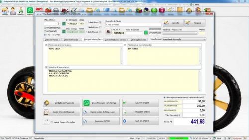 Sistema Os Oficina Mecânica com Moto Check List Vendas Estoque e Financeiro v7.1 Plus  Whatsapp via Os - Fpqsystem 660858