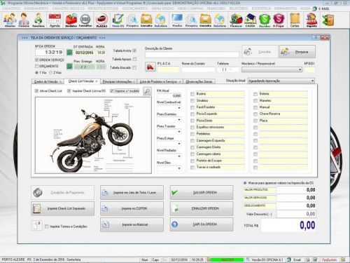 Sistema Os Oficina Mecânica Moto com Check List Vendas Estoque e Financeiro v6.1 Plus  Whatsapp - Fpqsystem 660916