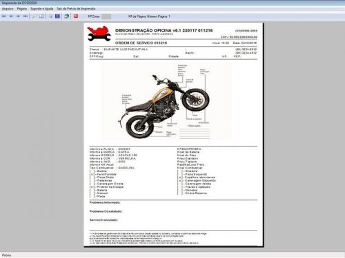 Sistema Os Oficina Mecânica Moto com Check List Vendas Estoque e Financeiro v6.1 Plus  Whatsapp - Fpqsystem 660917