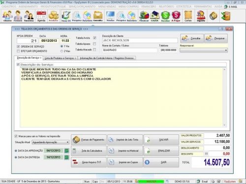 Sistema Os Serviços Diversos com Vendas Financeiro e Estatísticas v5.6 Plus - Fpqsystem 664438