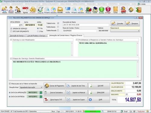 Sistema Os Serviços Diversos com Vendas Financeiro e Estatísticas v5.6 Plus - Fpqsystem 664441