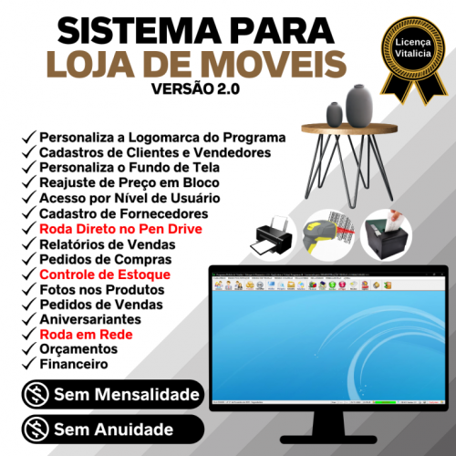 Sistema para Loja de Moveis com Controle de Estoque Pedido de Vendas e Financeiro v2.0 - Fpqsystem 662157