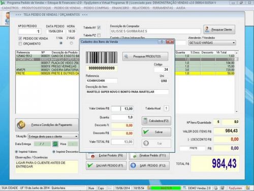 Sistema para Loja de Moveis com Controle de Estoque Pedido de Vendas e Financeiro v2.0 - Fpqsystem 662160