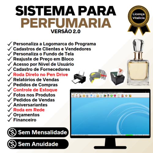 Sistema para Perfumaria com Controle de Estoque Pedido de Vendas e Financeiro v2.0 - Fpqsystem 661995