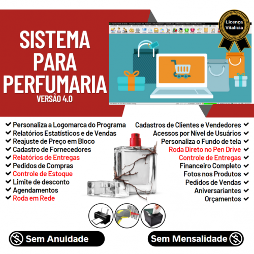 Sistema para Perfumaria com Controle de Estoque Pedido de Vendas e Financeiro v4.0 Plus - Fpqsystem 663021