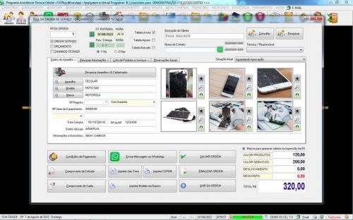 Software Ordem de Serviço Assistência Técnica Celular Vendas Financeiro Estatística v7.0 Plus  Whatsapp - Fpqsystem 660570