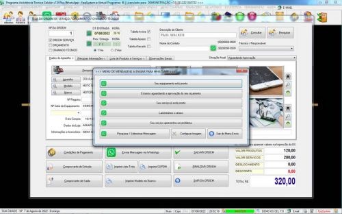 Software Ordem de Serviço Assistência Técnica Celular Vendas Financeiro Estatística v7.0 Plus  Whatsapp - Fpqsystem 660571