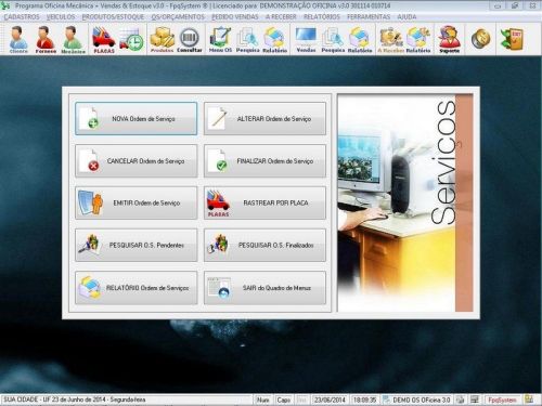 Software Ordem de Serviço para Oficina Mecânica com Vendas e Estoque v3.0 - Fpqsystem 660447