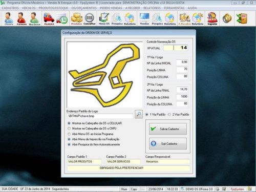 Software Ordem de Serviço para Oficina Mecânica com Vendas e Estoque v3.0 - Fpqsystem 660463