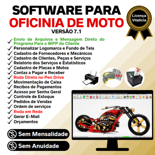 Software Os Oficina Mecânica com Moto Check List Vendas Estoque e Financeiro v7.1 Plus  Whatsapp via Os - Fpqsystem 660846