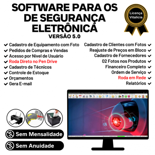 Software Os Segurança Eletrônica  Vendas  Estoque e Financeiro v5.0 Plus - Fpqsystem 681764