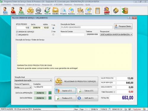 Software para Jardinagem com Ordem de Serviços Gerais Orçamentos e Relatórios v2.6 - Fpqsystem 658843
