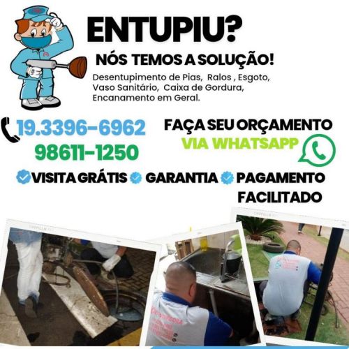 Tk Desentupidora Campinas Caixa de Gordura Vaso Sanitário Rede de Esgoto Pia Entupida Ralos 633933