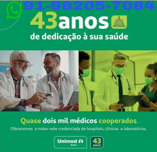 Unimed Belém com Promoção Neste Mês Plano Uniflex Com Coparticipação Plantão de Vendas. 722161