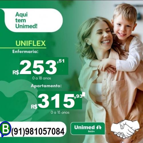 Unimed Belém com Promoção Neste Mês Plano Uniflex Com Coparticipação Plantão de Vendas. 722164