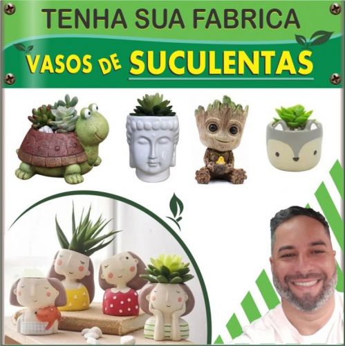 Vasos de Suculentas e Cactos curso de formas e moldes fabricar do zero 713525