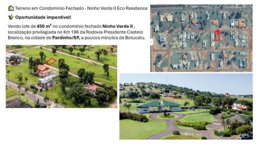 Venda De Um Terreno 450 M2 Em Condominío Fechado “condominío Ninho Verde Ii”  No Km 196 Da Rodovia Presidente Castelo Branco – Cidade De Pardinho – Sp 732967